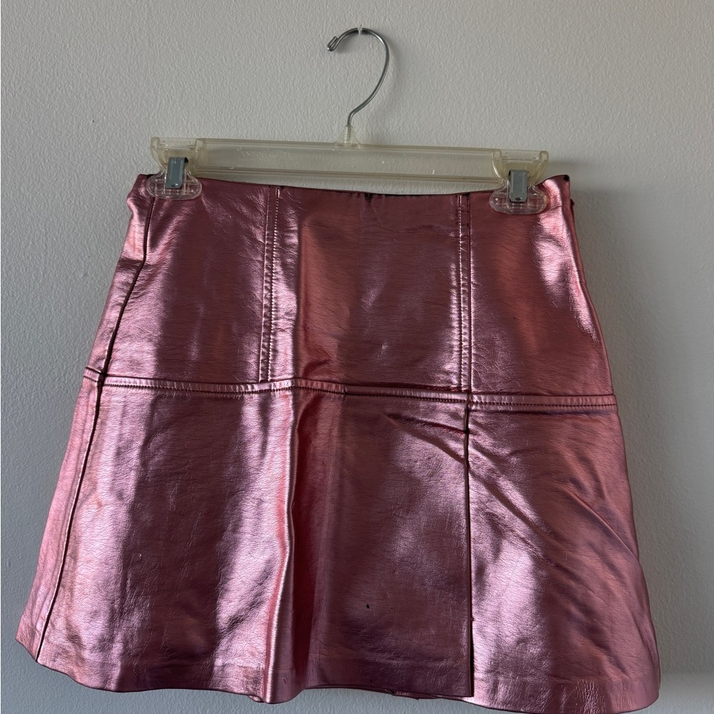 Guess Metallic Pink Mini Skirt